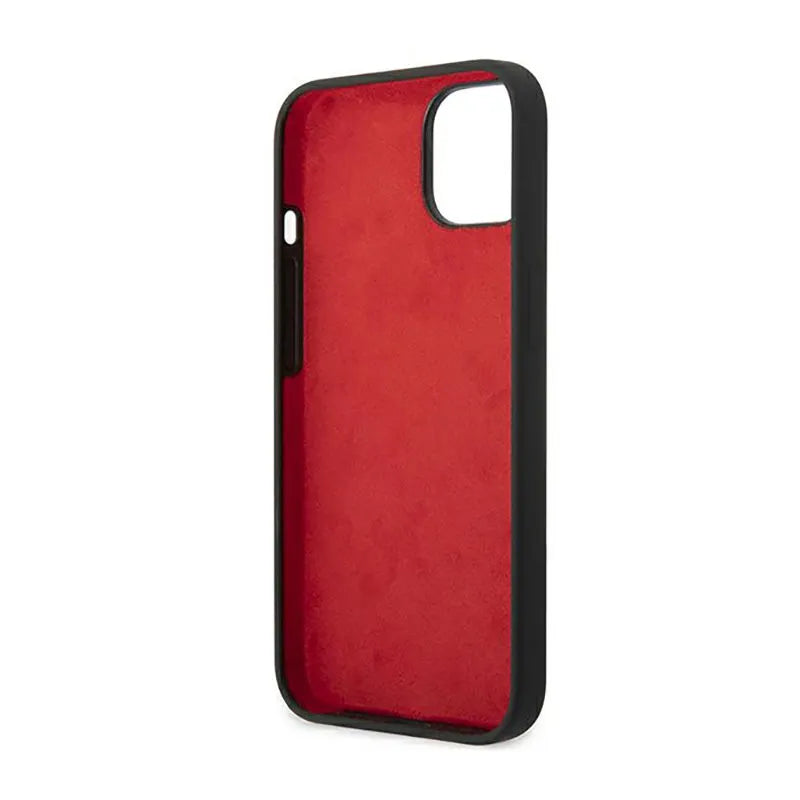Ferrari Silicone Metal Logo – dėklas iPhone 14 (juodas)