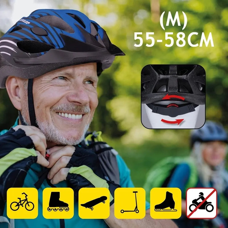 Dunlop – Reguliuojamas MTB dviratininko šalmas, dydis M, 55-58 cm (mėlynas-juodas)
