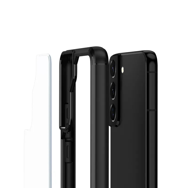 Crong Hybrid Clear Cover – dėklas Samsung Galaxy S22+ (juodas)
