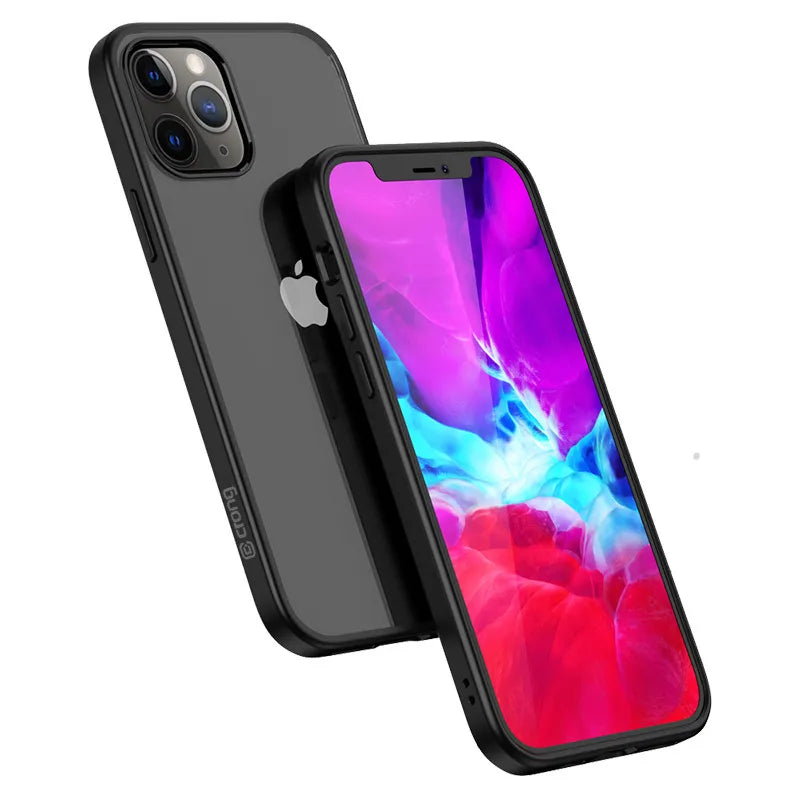 Crong Clear Cover – dėklas iPhone 12 Pro Max (juodas)