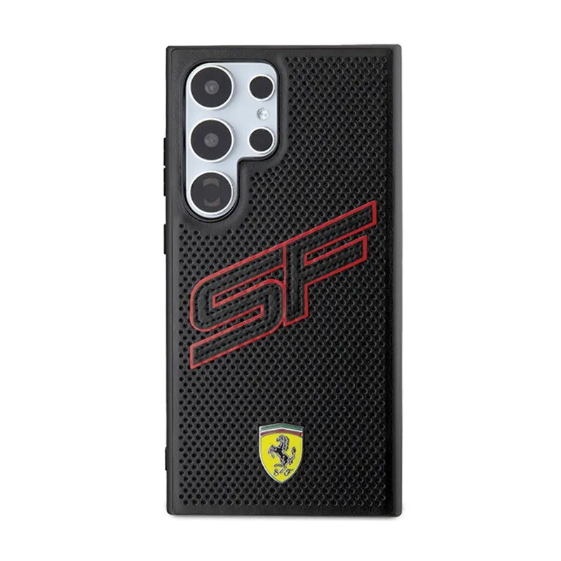 Ferrari Big SF Perforated - dėklas Samsung Galaxy S24 Ultra (juodas)