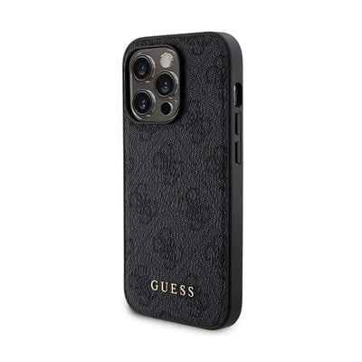 „Guess“ rinkinys „Bundle Pack MagSafe 4G Metal Gold Logo“ – dėklas + 5000 mAh „MagSafe“ išorinė baterija, skirtas „iPhone 13 Pro Max“ (juodas)