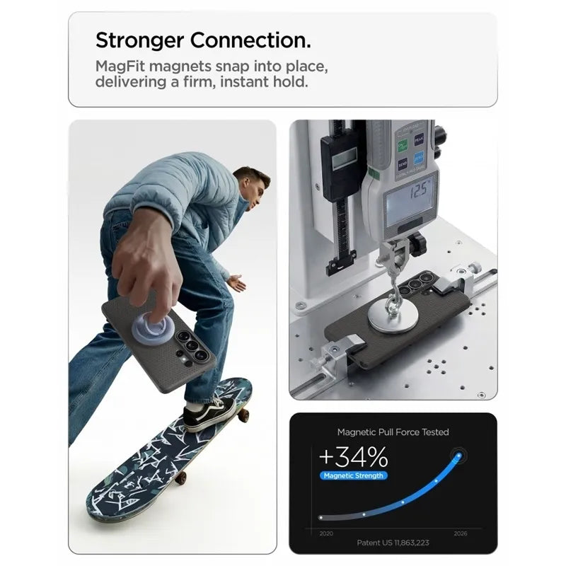 Spigen Liquid Air Mag MagSafe – dėklas, skirtas Samsung Galaxy S26 Ultra (Marble Gray)