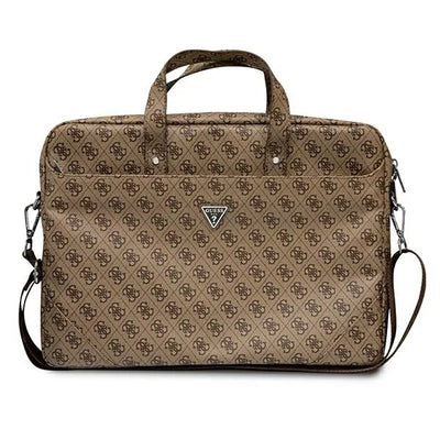 Guess Saffiano 4G Triangle Logo kompiuterio krepšys - Nešiojamo kompiuterio krepšys 15”/ 16” (rudas)