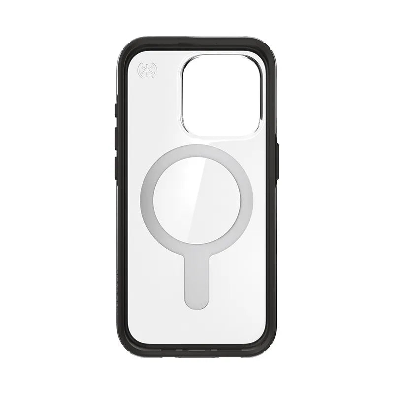 Speck Presidio Perfect-Clear ClickLock & MagSafe – iPhone 15 Pro dėklas (skaidrus / matinis juodas / pilkas)
