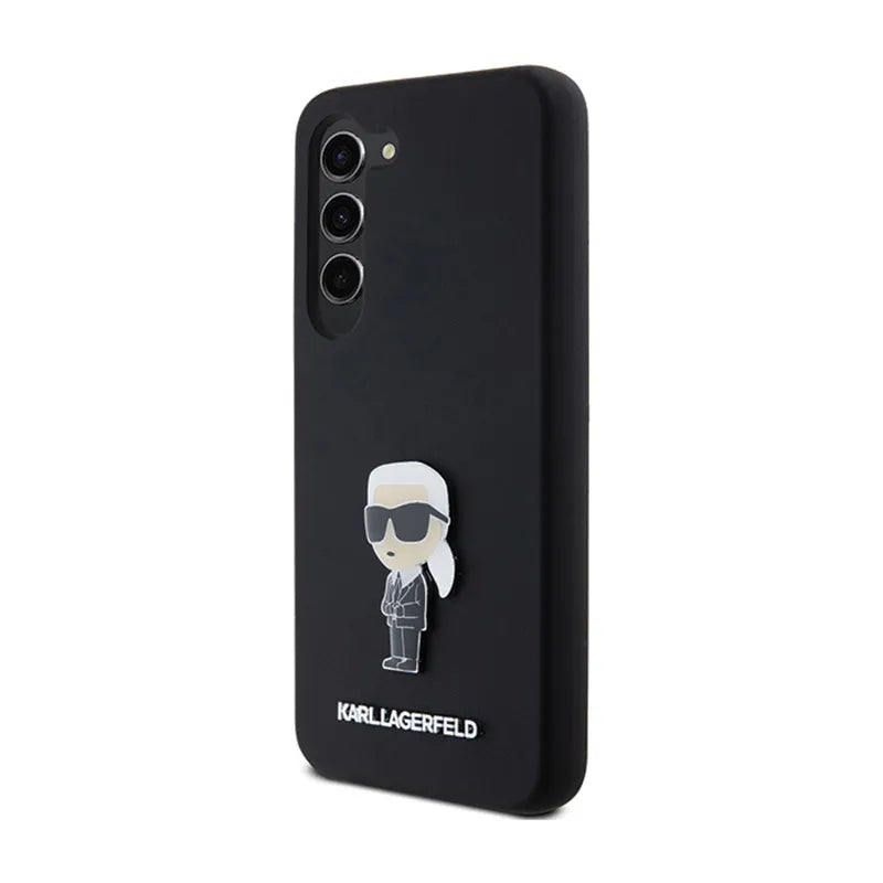 Karl Lagerfeld Silicone Ikonik Metal Pin – dėklas Samsung Galaxy S24+ (juodas)