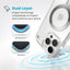 Speck Presidio Perfect-Clear ClickLock & MagSafe – dėklas iPhone 16 Pro Max (skaidrus / chromuotas užbaigimas / Serene Silver)