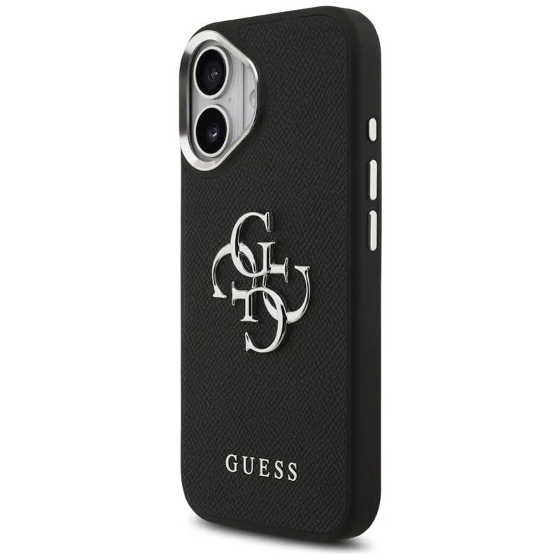 Guess Grained Big 4G Classic Logo – dėklas iPhone 17 (juodas)