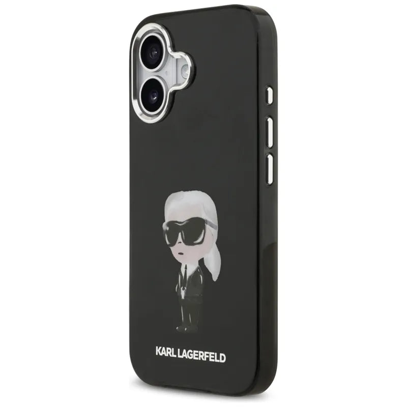 Karl Lagerfeld IML Aquarelle Karl & Logo MagSafe – Dėklas iPhone 17 (juodas)