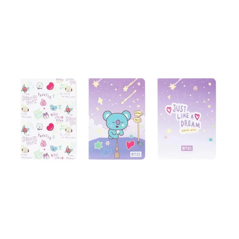 BT21 – A6 KOYA sąsiuvinių rinkinys (3 vnt.)