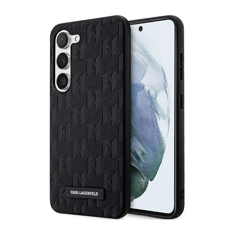 Karl Lagerfeld Saffiano Monogram Metal Logo – dėklas Samsung Galaxy S23+ (juodas)