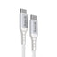 Crong Armor Link – 60 W PD 3 A USB-C – USB-C laidas 25 cm (baltas)