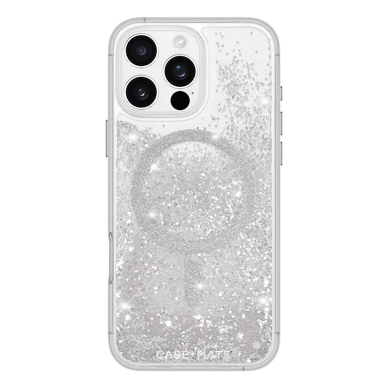 Case-Mate Waterfall MagSafe – dėklas, skirtas iPhone 16 Pro Max (sidabrinis)