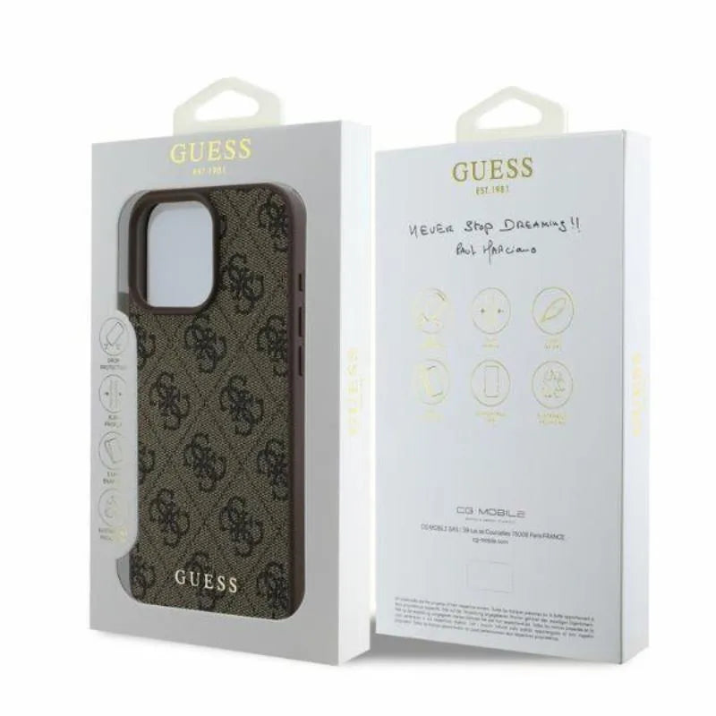 Guess 4G Classic - Dėklas iPhone 16 Pro (rudas)