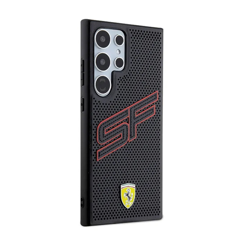 Ferrari Big SF Perforated - dėklas Samsung Galaxy S24 Ultra (juodas)
