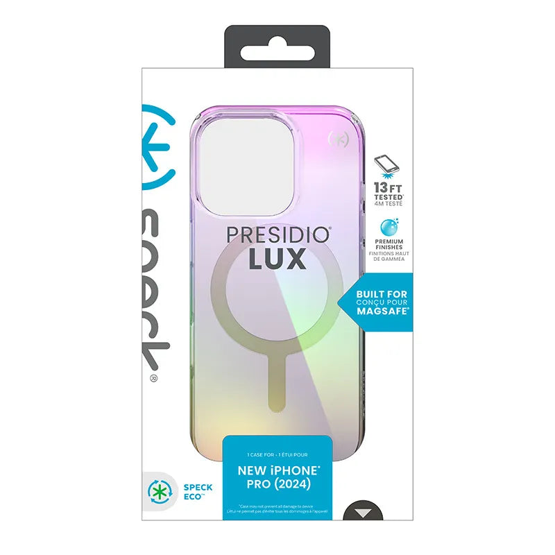 Speck Presidio2 Lux MagSafe – iPhone 16 Pro dėklas (Amazing Purple / Clear)