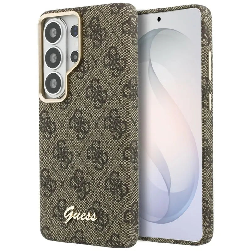 Guess 4G Script MagSafe dėklas - Samsung Galaxy S26 Ultra (ruda)