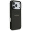 Guess Grained Ring MagSafe – Dėklas iPhone 17 Pro (juodas)