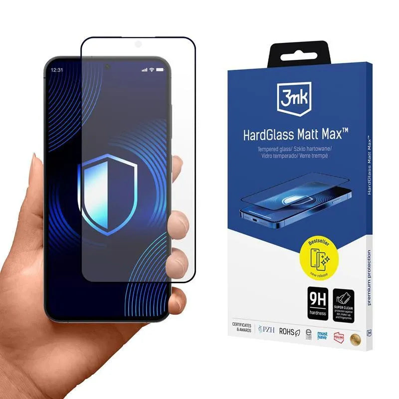 3mk HardGlass Matt Max – matinis grūdintas stiklas Samsung Galaxy S25+ telefonui