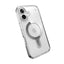 Speck Presidio Perfect-Clear ClickLock & MagSafe – dėklas iPhone 16 (skaidrus / chromo apdaila / Serene Silver)