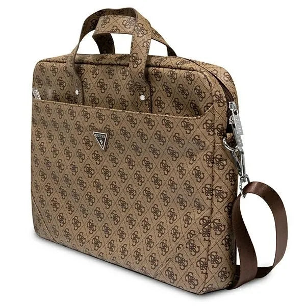 Guess Saffiano 4G Triangle Logo kompiuterio krepšys - Nešiojamo kompiuterio krepšys 15”/ 16” (rudas)