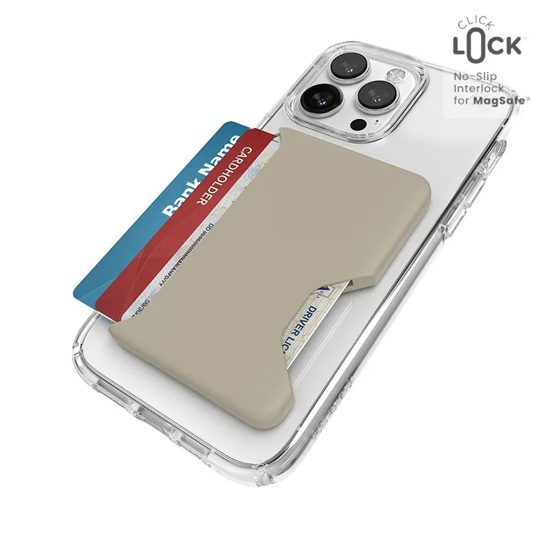 Speck ClickLock Wallet For MagSafe – Magnetinė MagSafe piniginė (Pale Oak)