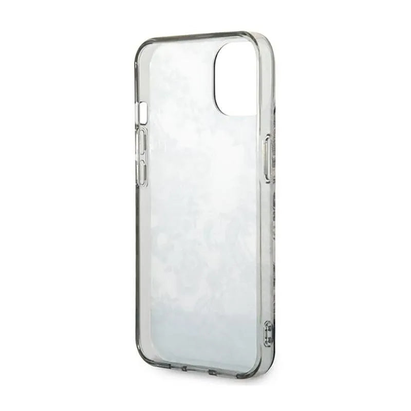 „Guess Porcelain Collection“ – dėklas „iPhone 14 Plus“ telefonui (pilkas)