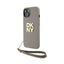 DKNY Wrist Strap Stock Logo – dėklas iPhone 15 Plus (smėlio spalvos)