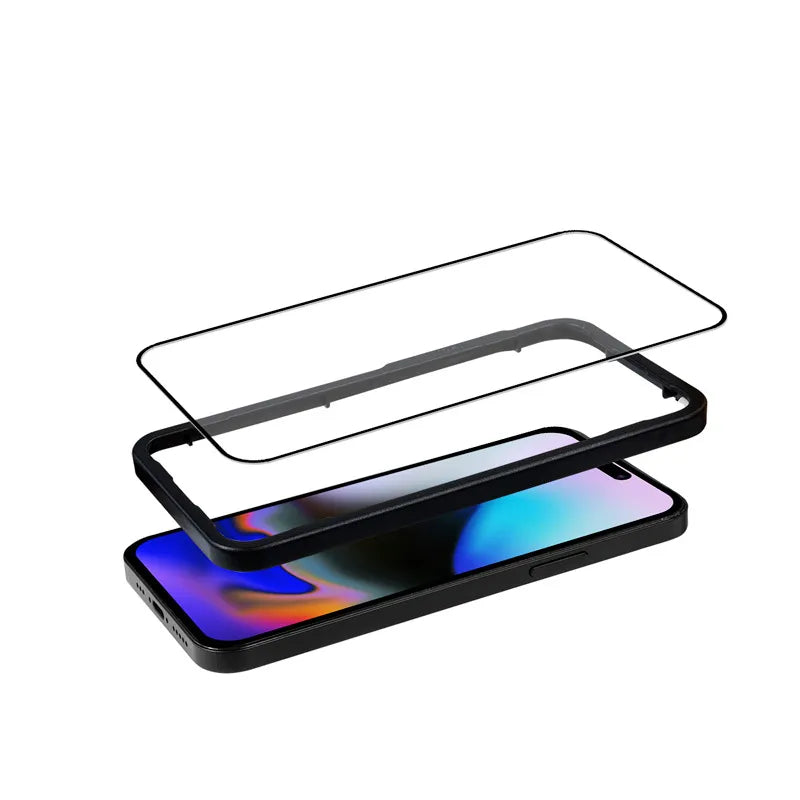 Crong antibakterinis 3D Armor Glass – 9H pilno klijavimo grūdintas stiklas, skirtas iPhone 16 Pro Max + montavimo rėmelis