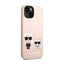 Karl Lagerfeld Liquid Silicone Karl & Choupette MagSafe – dėklas, skirtas iPhone 14 Plus (rožinis)