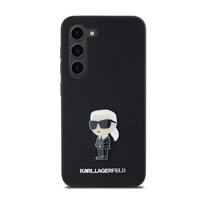 Karl Lagerfeld Silicone Ikonik Metal Pin – dėklas Samsung Galaxy S24+ (juodas)