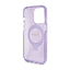 Dėklas Guess Ring Stand Script Glitter MagSafe – iPhone 15 Pro (violetinis)