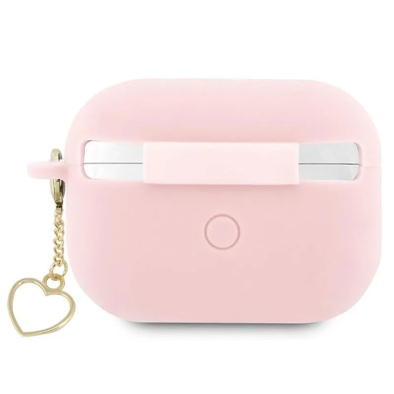 Guess Silicone Heart Charm – Dėklas Apple AirPods Pro 2 (Rožinis)
