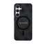 Guess 4G Collection Leather Metal Logo MagSafe – dėklas Samsung Galaxy S24 (juodas)
