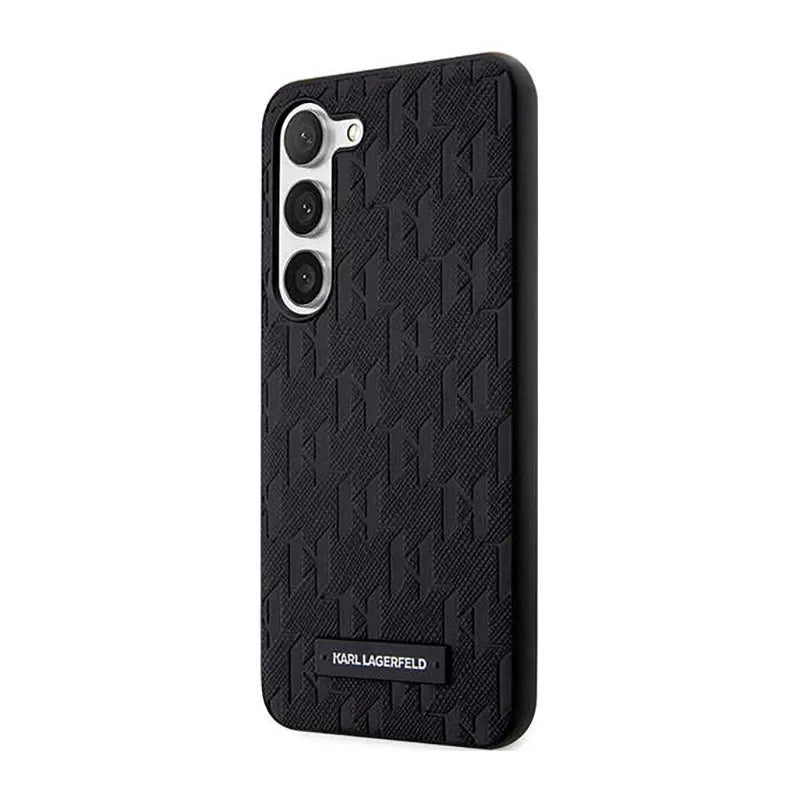 Karl Lagerfeld Saffiano Monogram Metal Logo – dėklas Samsung Galaxy S23+ (juodas)