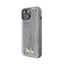 Guess Sequin Script Metal – dėklas iPhone 15 (sidabrinis)