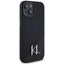 Karl Lagerfeld Silicone Shadow Metal Initial MagSafe – dėklas iPhone 15 (juodas)