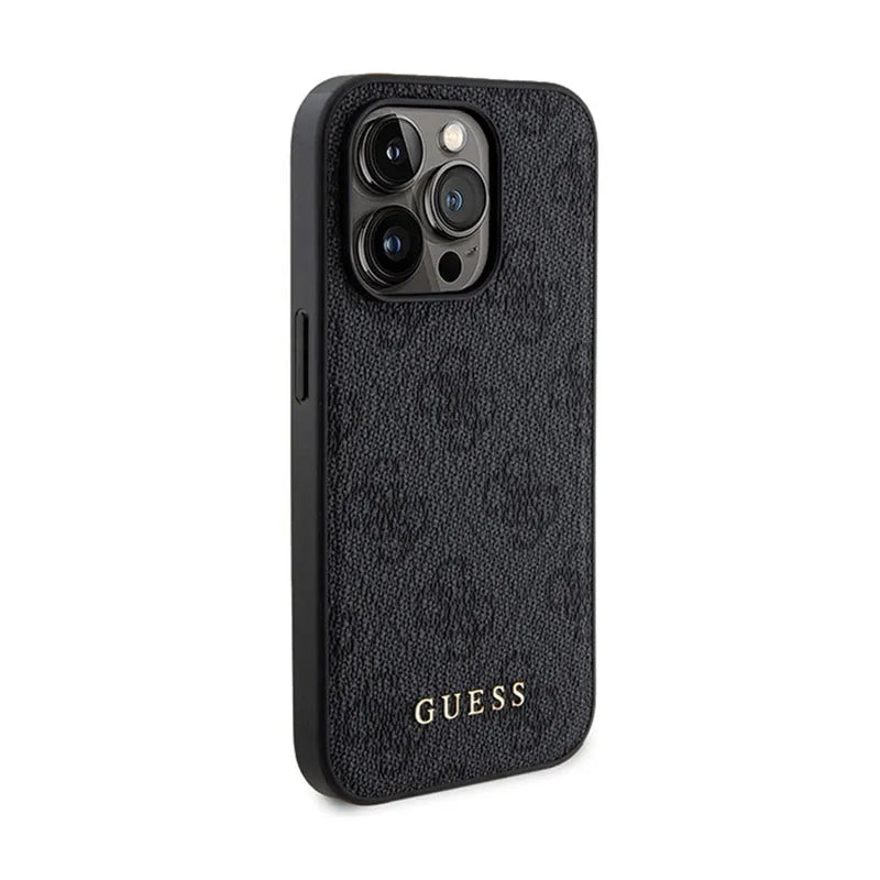 „Guess“ rinkinys „Bundle Pack MagSafe 4G Metal Gold Logo“ – dėklas + 5000 mAh „MagSafe“ išorinė baterija, skirtas „iPhone 13 Pro Max“ (juodas)