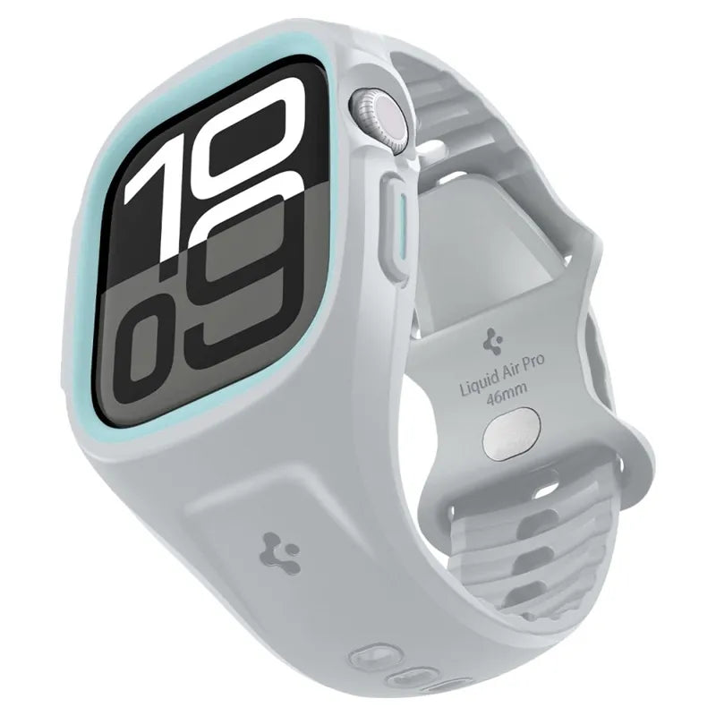 Spigen Liquid Air Pro – dirželis su korpusu, skirtas Apple Watch 10 46 mm (pilkas)