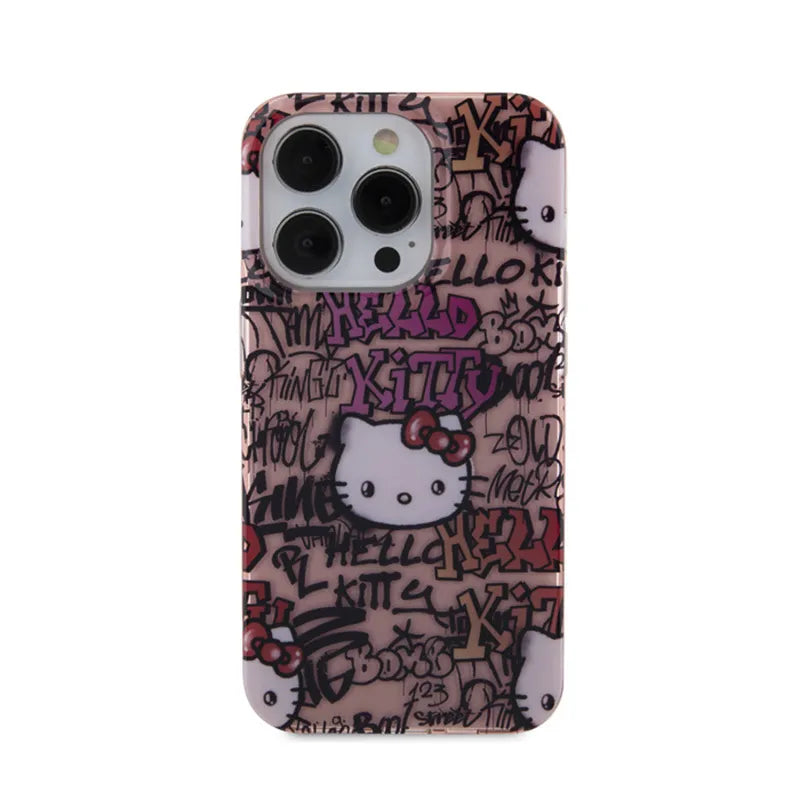Hello Kitty IML Tags Graffiti – dėklas iPhone 14 Pro (rožinis)