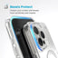Speck Presidio Perfect-Clear ClickLock & MagSafe – dėklas iPhone 16 Pro Max (skaidrus / chromuotas užbaigimas / Serene Silver)