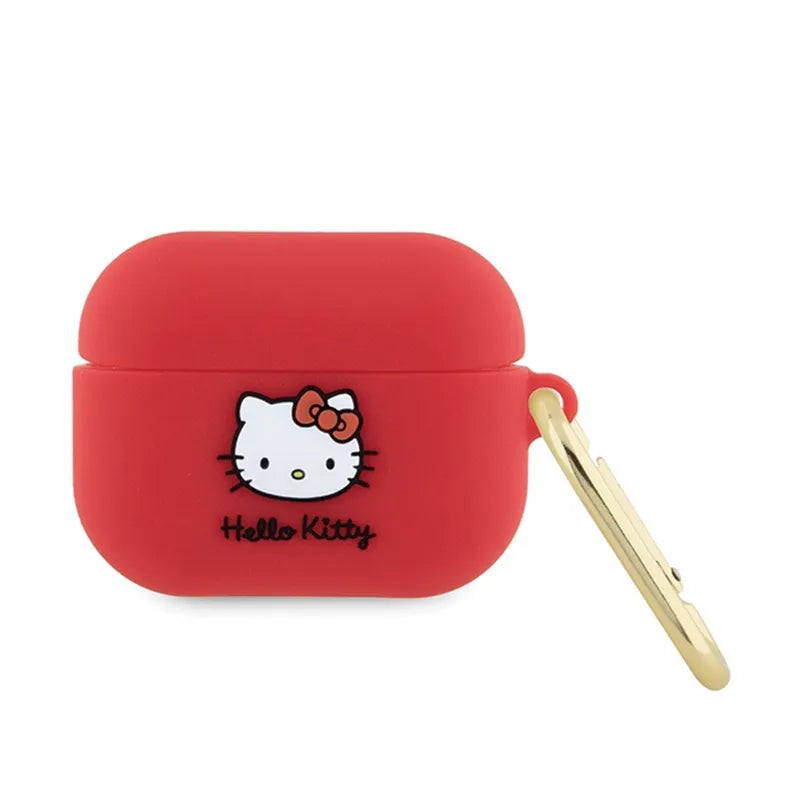 Hello Kitty silikoninis 3D „Kitty Head“ dėklas, skirtas „AirPods Pro“ (fuksijos spalvos)