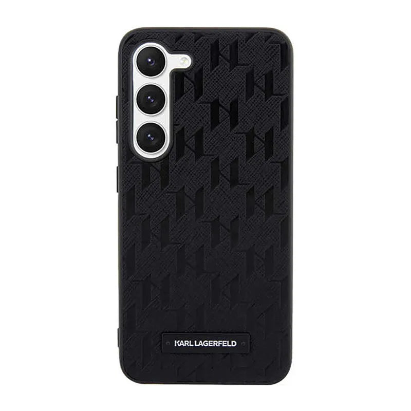 Karl Lagerfeld Saffiano Monogram Metal Logo – dėklas Samsung Galaxy S23+ (juodas)