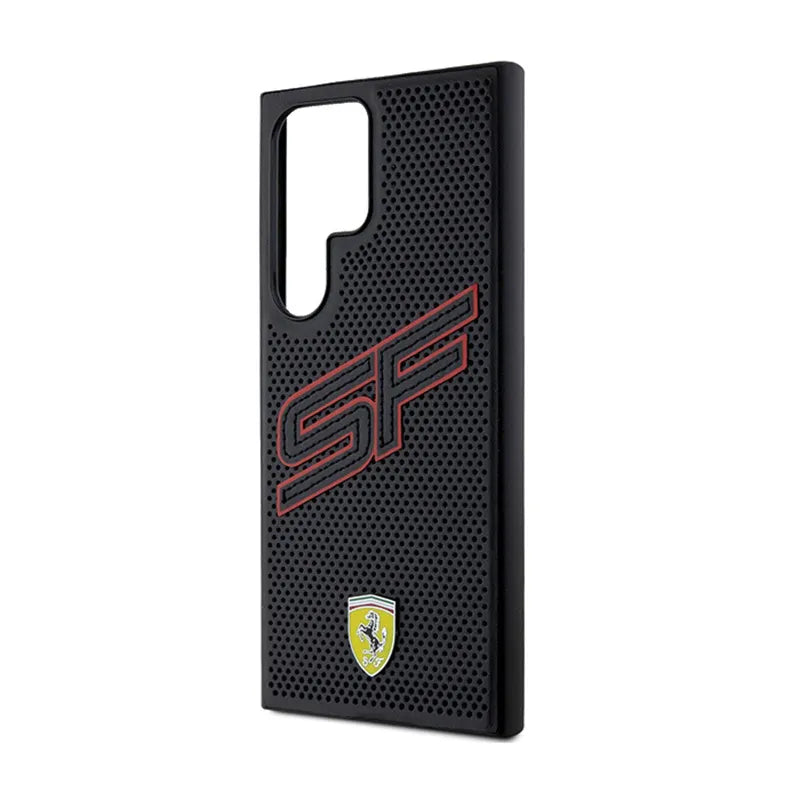 Ferrari Big SF Perforated - dėklas Samsung Galaxy S24 Ultra (juodas)