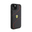 Ferrari Twist Metal Logo – dėklas iPhone 15 Plus telefonui (juodas)