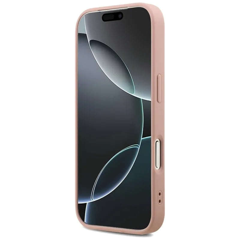 Guess Fixed Glitter Big 4G - Dėklas iPhone 17 Pro (rožinis)