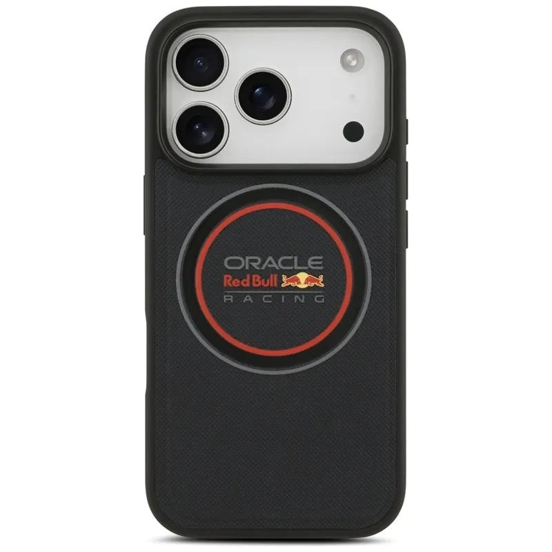 Red Bull Meshed Logo and Red Ring MagSafe – iPhone 17 Pro dėklas (tamsiai mėlynas)