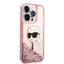 Karl Lagerfeld Liquid Glitter NFT Karl's Head dėklas skirtas iPhone 14 Pro Max (Rožinis)