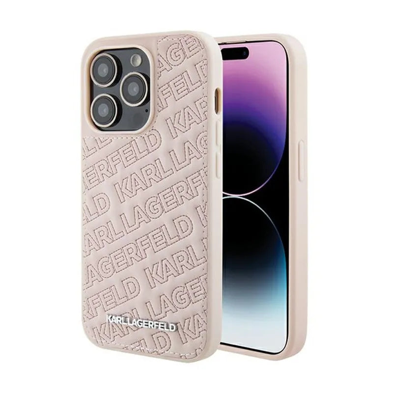 Karl Lagerfeld Quilted K Pattern – Apple iPhone 15 Pro Max dėklas (rožinis)