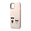 Karl Lagerfeld Liquid Silicone Karl & Choupette MagSafe – dėklas, skirtas iPhone 14 Plus (rožinis)